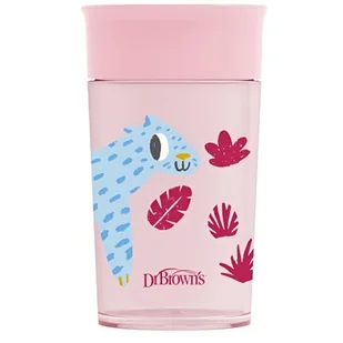 Dr Brown's Kubek Niekapek 360° 300ml 9m+ Różowy - >>> DARMOWA od 99zł <<< w 24h ! - Kubki dla dzieci - miniaturka - grafika 1