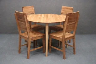 Stół Okrągły 105 Cm + 4 Krzesła 208 B 5185 - Stoły - miniaturka - grafika 1