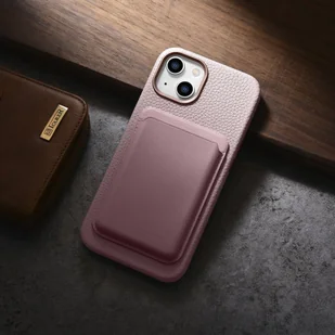 iCarer Litchi Premium Leather Case skórzane etui iPhone 14 magnetyczne z MagSafe różowy (WMI14220709-PK) - Etui i futerały do telefonów - miniaturka - grafika 18
