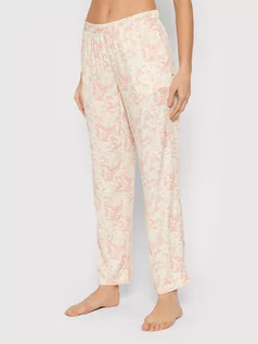 Piżamy damskie - Calvin Klein Underwear Spodnie piżamowe Sleep 000QS6028E Beżowy Regular Fit - grafika 1