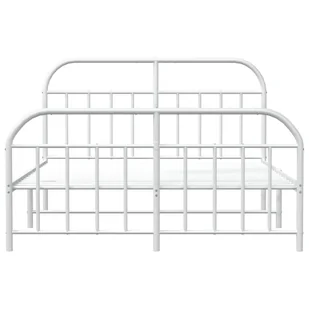Metalowa rama łóżka z wezgłowiem i zanóżkiem, biała, 180x200 cm Lumarko! - Łóżka - miniaturka - grafika 7