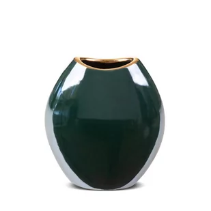 Eurofirany Wazon ceramiczny Amora wys. 16 cm zielony - Wazony i flakony - miniaturka - grafika 1