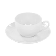 Filiżanki - Filiżanka 250 ml ze spodkiem Yvette Biała Linea E755 - miniaturka - grafika 1