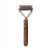 Szczotki i furminatory - Ekskluzywny trymer hakowy dwustronny, dla zwierz�t, drewno bukowe, stal, wym.8,6x19,3cm - miniaturka - grafika 1