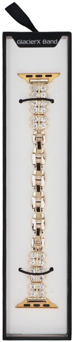 GlacierX bransoleta do smartwatcha Zirconia Clover Chain Bracelet Gold do Apple Watch 38/40/41mm Złota