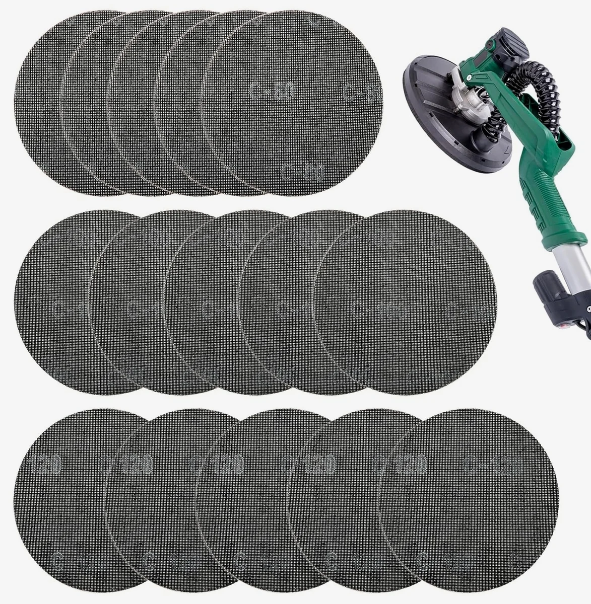 SIATKA SZLIFIERSKA 225 MM K80 K100 K120 15 SZTUK PAPIER TARCZA RZEP