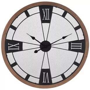 Zegar industrialny w drewnianej ramie 70 cm HZ1915110 - Zegary - miniaturka - grafika 1