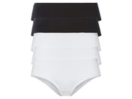 Majtki damskie - esmara® Hipstery damskie z bawełny, 5 par (S (36-38), Czarny/ biały) - miniaturka - grafika 1