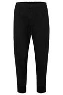 Spodenki męskie - HUGO Męskie spodnie cargo Glavin232W Slim-Fit z teksturowanej bawełny stretch, czarny (Black1), 52 - miniaturka - grafika 1