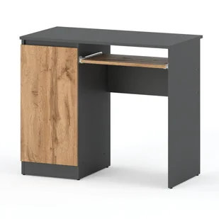 Biurko Komputerowe Szary Dąb Wotan 90 CM 2 Półki Meble Gamingowe Szkolne - Biurka gamingowe - miniaturka - grafika 1