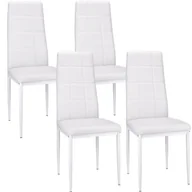 Krzesła - Komplet krzeseł, GALA, ekoskóra, 4 sztuki, 40x50x96 cm, białe - miniaturka - grafika 1