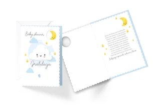 Kukartka Karnet B6 DK-835 Baby shower (niebieski) - Kartki okolicznościowe i zaproszenia - miniaturka - grafika 1