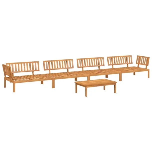 Zestaw mebli ogrodowych - Sofa Narożna + Sofa Środkowa + Stolik; Akacja,