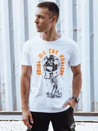 Koszulki męskie - T-shirt męski z nadrukiem biały Dstreet RX5619-M - miniaturka - grafika 1