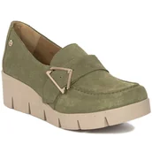 Półbuty damskie - Maciejka Półbuty damskie na platformie skórzane oliwkowe-40 - miniaturka - grafika 1