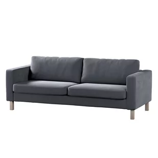 Dekoria Pokrowiec na sofę Karlstad 3-osobową nierozkładaną krótki grafitowy szary Sofa Karlstad 3-osobowa Velvet 615-704-12 - Pokrowce na meble - miniaturka - grafika 1