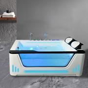 Wanny z hydromasażem - Aquaholm Wanna z hydromasażem PREMIUM LINE A9006 170cm x 120cm x 58cm BLUETOOTH, PODGRZEWACZ WODY, WODOSPAD, USB, PILOT - miniaturka - grafika 1