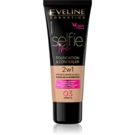 Podkłady do twarzy - Eveline Selfie Time Kryjąco-nawilżający podkład i korektor 03 Vanilla 30ml 46584-uniw - miniaturka - grafika 1