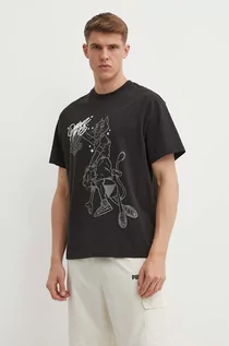 Koszulki męskie - Puma t-shirt bawełniany męski kolor czarny z nadrukiem 625282 - grafika 1