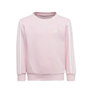 Bluza dziecięca adidas  Essentials 3-Stripes Crew Neck Clear Pink 104 cm - Bluzy dla dziewczynek - miniaturka - grafika 1