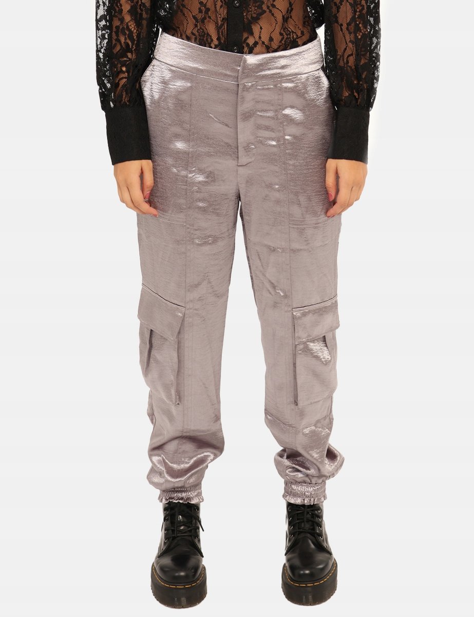 GUESS CASUAL SPODNIE DAMSKIE W KOLORZE SZARYM L 1GŁA