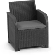 Fotele i krzesła ogrodowe - Fotel ogrodowy Allibert by KETER San Remo rattan syntetyczny Ciemny szary PP 65 x 63 x 74 cm - miniaturka - grafika 1