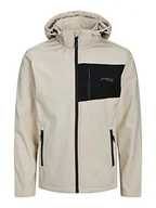 Kurtki męskie - JACK & JONES Męska kurtka softshell JJTYSON Moonbeam, L, Moonbeam, L - miniaturka - grafika 1