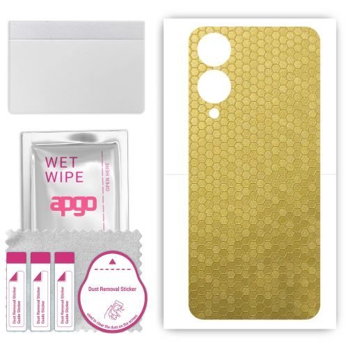 folia naklejka skórka strukturalna na TYŁ do Vivo Y28 5G - Plaster Miodu Złoty - apgo SKINS