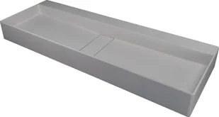 Umywalka nablatowa Deante Blur 40x100 cm prostokątna szary metalik CQB_SU1S - Umywalki - miniaturka - grafika 1