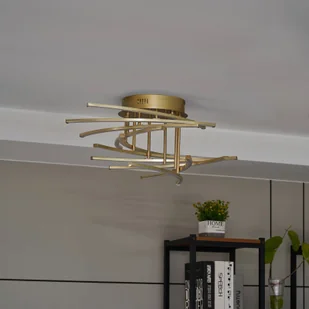 Lindby Flakira lampa sufitowa LED 10-pkt. mosiądz - Lampy sufitowe - miniaturka - grafika 1