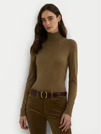 Swetry damskie - LAUREN RALPH LAUREN Golf 200940470005 Brązowy Slim Fit - miniaturka - grafika 1