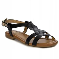 Sandały damskie - Maciejka Sandały damskie skórzane czarne 06568-01/00-5 r.38 - miniaturka - grafika 1