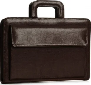 SKÓRZANA AKTÓWKA TECZKA BIWUAR NA DOKUMENTY SOLOME Z RĄCZKĄ - Teczki i aktówki - miniaturka - grafika 1