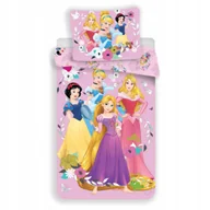 Pościel dla dzieci - Pościel Bawełniana 140x200 Disney Princess Pink Różowe Kwiaty - miniaturka - grafika 1