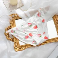 Majtki damskie - Figi w truskawki - Biały - miniaturka - grafika 1