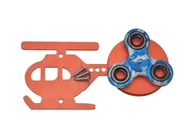 Zabawki interaktywne dla dzieci - Pomarańczowy helikopter i spinner do tablicy manipulacyjnej. - miniaturka - grafika 1