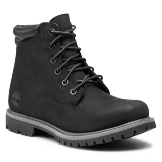 Botki damskie - Timberland Trapery Waterville 6in Basic Wp TB0A17VM0011 Black Nubuck - grafika 1