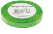 Pasmanteria - Brewis Wstążka dekoracyjna kropki 12mmx22m jasnozielona - miniaturka - grafika 1