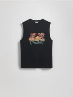 Koszulki męskie - Reserved - Bawełniany tank top - czarny - miniaturka - grafika 1