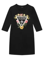 Sukienki i spódniczki dla dziewczynek - Guess Sukienka codzienna J3YK13 KA6W4 Czarne rodowanie Regular Fit - miniaturka - grafika 1