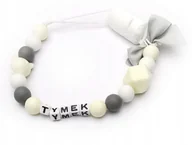 Akcesoria do smoczków - Silikonowa zawieszka z imieniem TYMEK upominek - miniaturka - grafika 1