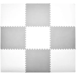 Humbi Duża Mata edukacyjna Grube Puzzle piankowe 180 x 180 x 1 cm XXL 9 sztuk 62 x 62 x 1 cm Kolor biały i szary biało-szary - Maty piankowe - miniaturka - grafika 1