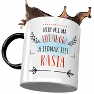 Kubki - Kubek Czarny Dla Kasi Koleżanki Żony na Prezent z Nadrukiem ze Zdjęciem + Opakowanie na prezent (wzór 04) - miniaturka - grafika 1
