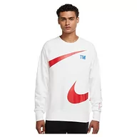 Bluzy męskie - Nike Męska bluza M NSW Swoosh Sbb Crew, White/University Red, XL - miniaturka - grafika 1