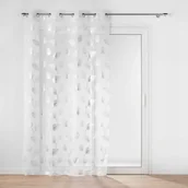 Firany - FIRANA GOTOWA NA PRZELOTKACH DO SALONU SREBRNY WZÓR FIRANKA WOAL 140x240 - miniaturka - grafika 1