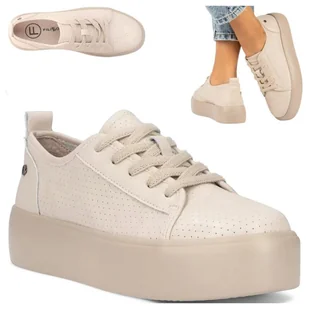 Półbuty Skórzane Damskie Wygodne Sneakersy na platformie Filippo Beżowe 38 - Półbuty damskie Półbuty Skórzane Damskie Wygodne Sneakersy na platformie Filippo Beżowe 38 - Półbuty damskie - miniaturka - grafika 1
