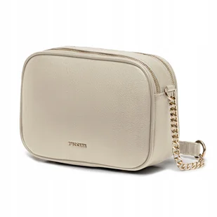 Torebka Damska Crossbody Prostokątna PUCCINI Z Łańcuszkiem Beż BML058M-6A - Torebki damskie - miniaturka - grafika 1