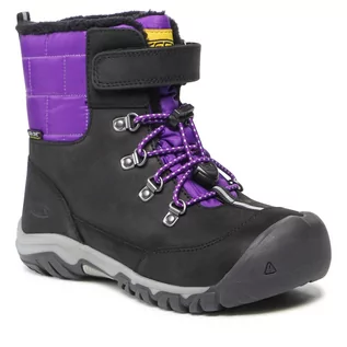Buty dla dziewczynek - Śniegowce KEEN - Greta Boot Wp 1025522 Black/Purple - grafika 1