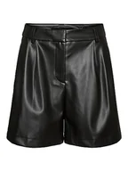 Spodenki damskie - VERO MODA Szorty damskie Vmsolafie Xhw Coated Boos, czarny, XS - miniaturka - grafika 1