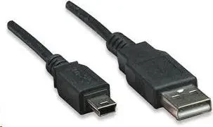 Kabel USB Manhattan USB-A - miniUSB 1.8 m Czarny (333375) - Kable USB - miniaturka - grafika 1